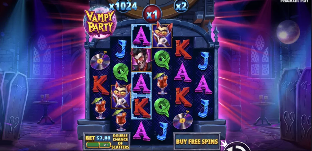 Jogando Vampy Party slot na Ona Bet